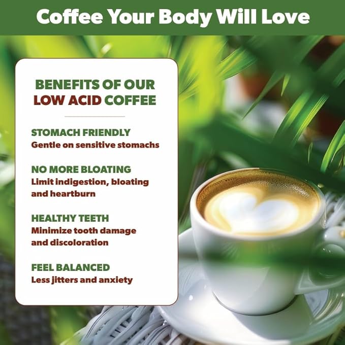 Low Acid Organic Coffee – Whole Bean, Mold-Free & Stomach Friendly by Java Planet, Sumatran Single Origin Coffee, Dark Roast, Smooth Full Flavored, 5LB Bag