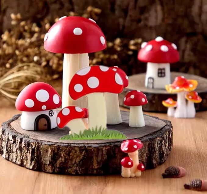 Mushroom Silicone Mold,Mushroom Chocolate Mold Cute Candy Vegetable Fondant Molds for Cupcake Gummy Cake Pop Puck Decoration DIY Crafts Polymer Clay