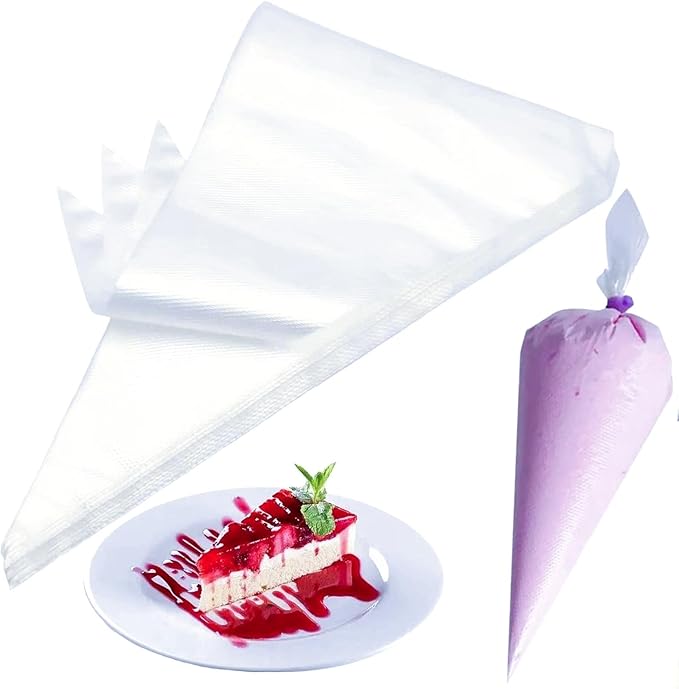 24 Inch Extra Large Piping Bags - 100 Pack Disposable Non-Slip Thickened Pastry Bag - Anti Burst Pastry Bags, Ideal for Icing, Cake Baked Goods Baking Chocolate Cupcake Decoratin XXL