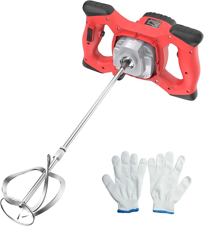 IMAYCC Cement Mixer, 2100W Electric Concrete Mixer with 6 Speed, 110V Handheld Mud Mixer for Motar,Paint, Grout, Plaster, Thinset,Fodder Stirring Tool