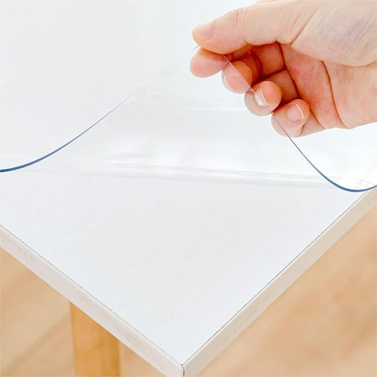 39 x 82 Inch Clear Table Cover Protector, Clear Table Protector for Dining Room Table, 1.5mm Plastic Table Cover, Waterproof Table Pad for Kitchen, Office
