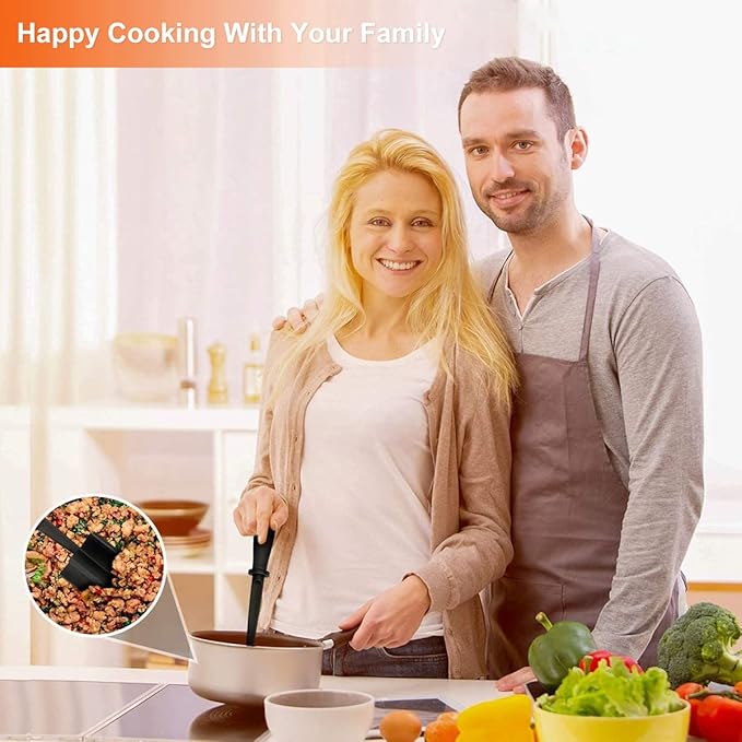 3Pcs Meat Chopper 5 Curved Blades Ground Beef Masher Hamburger Chopper with Nonslip Handle