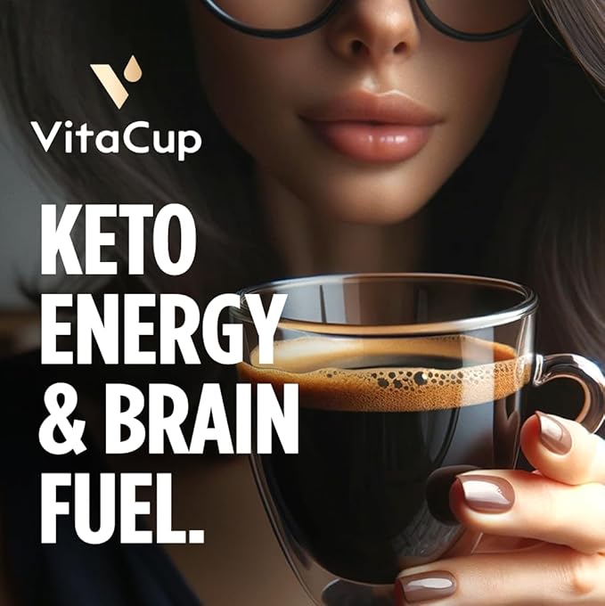 VitaCup Genius Instant Coffee Packets, Increase Energy & Focus, Keto Coffee, Serve Hot or Cold Brew, MCT Oil, Turmeric, B Vitamins, D3, Bold & Smooth,100% Arabica Coffee in Single Serve Sticks, 48 Ct