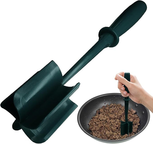 Meat Masher, 5 Curve Blade Hamburger Chopper, Heat Resistant Meat Masher for Ground Beef, Mix and Chop Kitchen Tool, Food Smasher Tool for Hamburger, Beef, Potato, Tomato, Avocado (Aqua)