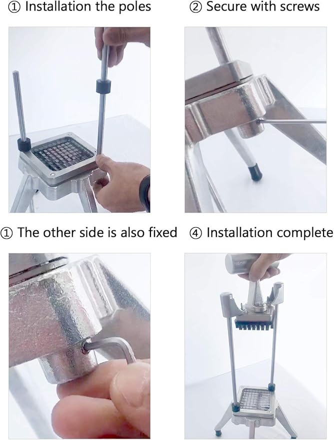 Commercial Vegetable Dicer 3/8'', Stainless Steel Blade Quick Chopper Machine Easy for Onion Tomato Pepper Potato