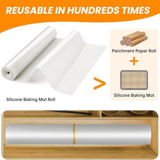 Silicone Baking Mat Roll - Best German Silicone -Heat Resistant Pie Cookie Bread Pizza Macaron Baking Mat, Silicone Pastry Mat, Non-Stick Dough Mat Non-slip Silicone Mat Roll for Countertop Protector