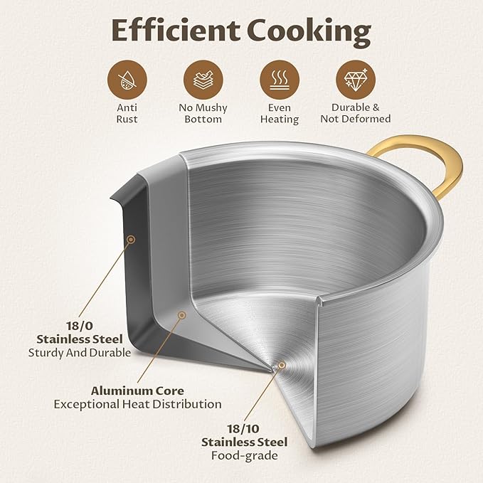BEZIA Large 10 Quart Tri-Ply Stainless Steel Stock Pot, Nonstick Soup Pot With Lid, Sturdy & Double Handle, Induction Stockpot for All Stoves, Large Cooking Pot for Catering, Groups, Events, Silver