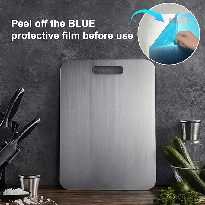 Katuchef Titanium Cutting Board,2026 New 100% Pure Titanium Cutting Boards for Kitchen,Non toxic Doubld-Side Durable Chopping Boards, Easy to Clean and Store(3PCS-S+M+L)