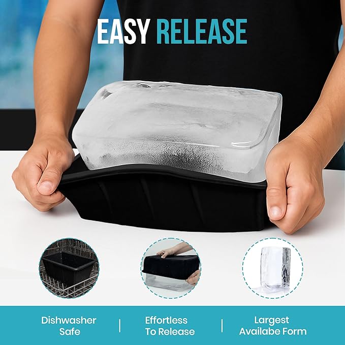 Extra Large Ice Block Mold (2-Pack) – 8 lbs Silicone Ice Brick Maker for Ice Bath & Cold Plunge – Giant Cube for Recovery, Muscle Relief & Coolers, Dishwasher Safe