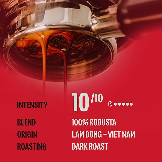 BAZAN COFFEE Too Strong, Vietnamese Robusta Coffee, Dark Roast, High Caffeine, Bold Espresso Flavor, Low Acidity, Perfect with Milk, Whole Bean, 32 oz Bag