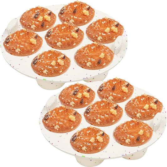 GOKCEN's Silicone Egg Bite Molds [2 Pack] Instant Pot Accessories - Fit Instant Pot 5,6,8 qt Pressure Cooker - Food Freezer Tray - Reusable Storage Container (Round - Confetti)