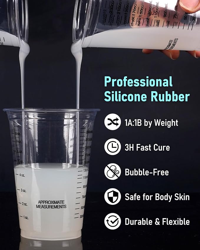 Nicpro 80oz Silicone Mold Making Kit, 15A Platinum Liquid Silicone Rubber, Flexible Silicone Molds Maker Mix Ratio 1:1 for Casting 3D Resins Candle Soap Molds DIY with Gloves, Sticks, Mixing Cups