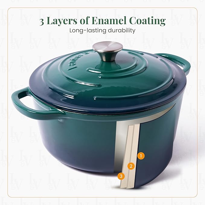 Larder & Vine 21 Piece Cookware Set (Bondi) | Dutch Oven, Utensil Set, Saucepan, Skillet, and Trivets