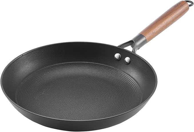 VEVOR Cast Iron Skillet, 3-Piece Frying Pan Set (8, 10, 12 in), Nonstick Skillets with Detachable Wood Handle, Pre-Seasoned Chef's Pan, Kitchen Cookware for Gas, Electrical, and Induction, Black