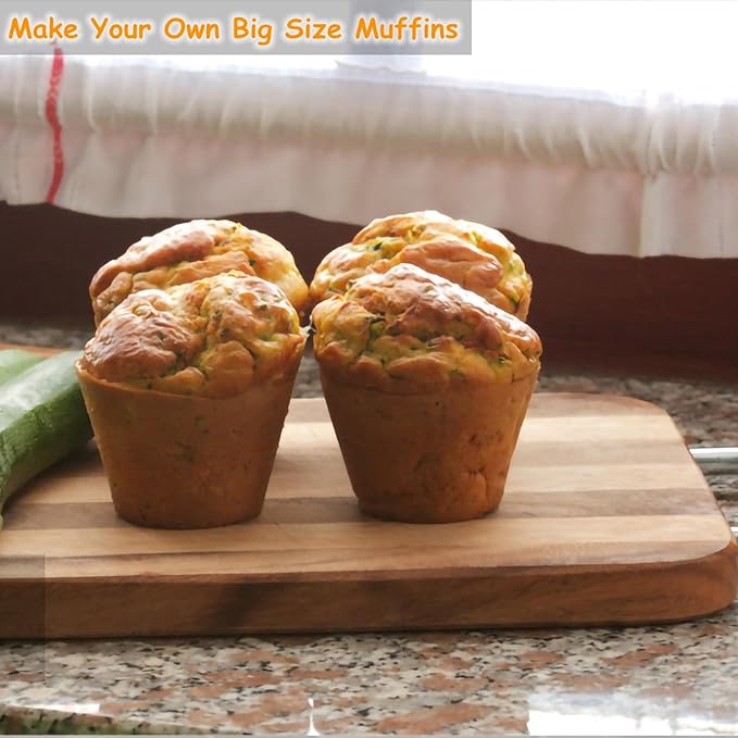 Silicone Large Muffin Pan 2 Pack,6 Cup Large Silicone Cupcake Pan,Non-Stick Jumbo Muffin Pans,Food Grade Cupcake Molds,Perfect for Egg Muffin,Big Cupcake