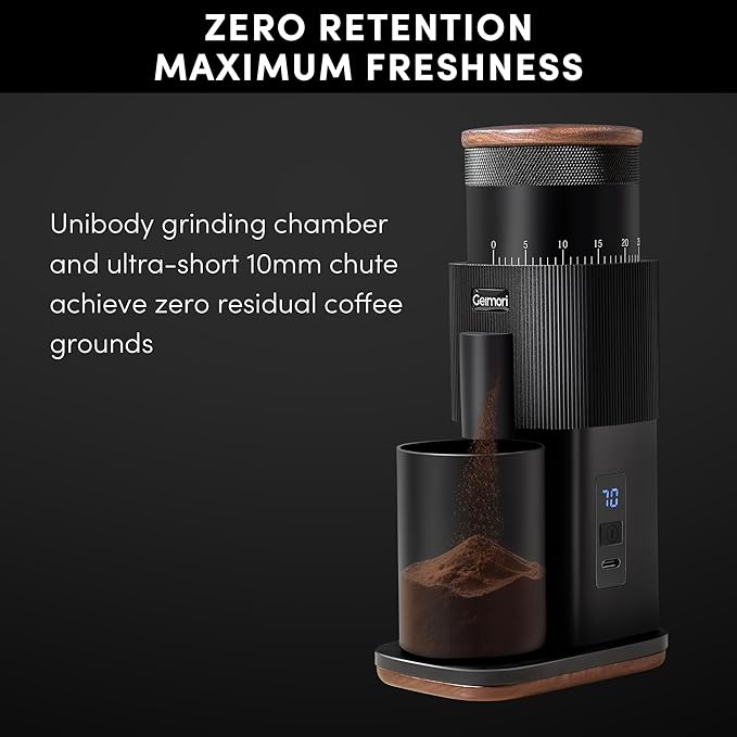 Coffee Grinder,Wirsh Portable Cordless Rechargeable Burr Coffee Grinder Geimori T38 with Conical Burrs,3600mAh Batteries,Grind Settings for Espresso,Pour Over,French Press,Camping,Travel&Home Use