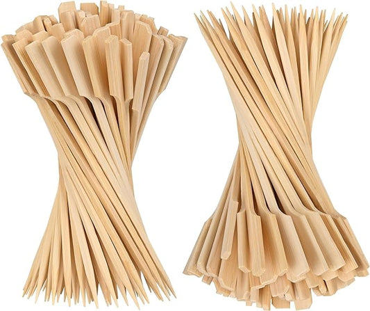 Bamboo Skewers 12 Inch,200 PCS Cocktail Skewers, Wooden Skewers for Appetizers，BBQ，Fruit Kabobs，Sandwich，Drink.…