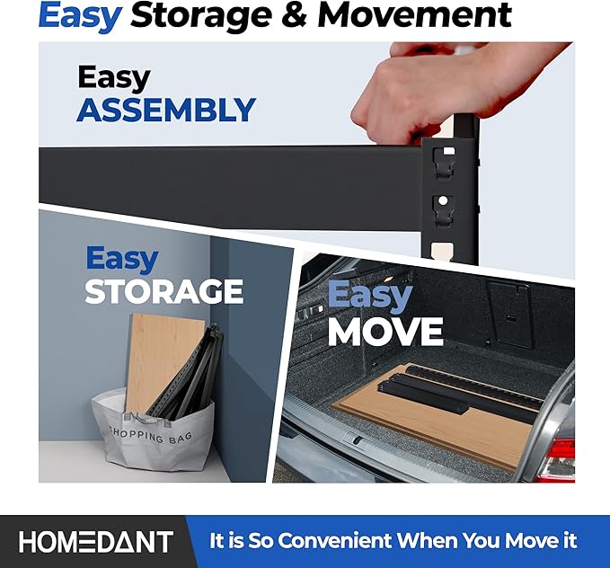 HOMEDANT 5 Tier Laminated Boltless Metal Shelving Unit Adjustable Garage Storage Utility Rack Heavy Duty Shelves Organization Multipurpose Shelf Warehouse Pantry Shed 35.9" W x 18.2" D x 71.3" H 2Pack
