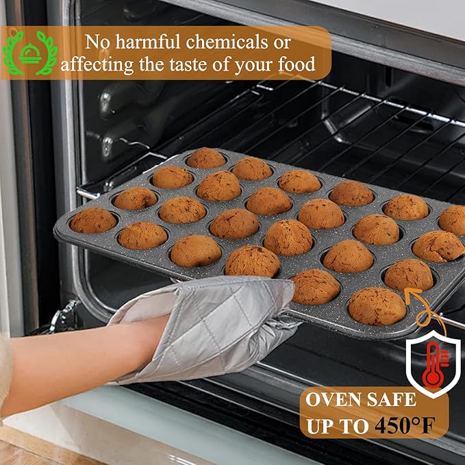 Mini Muffin & Cheesecake Pan, Nonstick 24, Toast Oven Baking Supplies