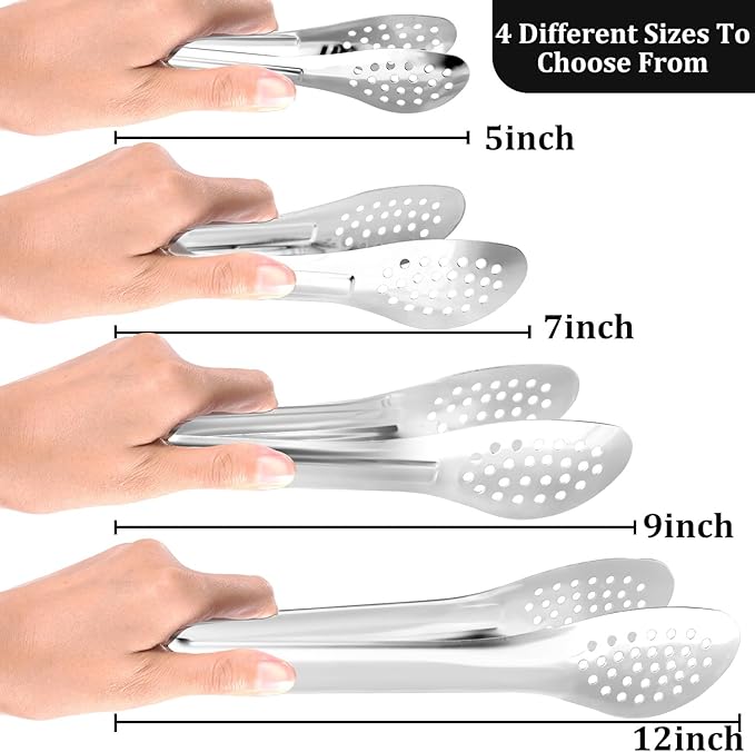 10PCS Serving Tongs, Small Kitchen Tongs,XEVOM Stainless Steel small Appetizer Tongs Mini Sugar Ice (5 Inch)