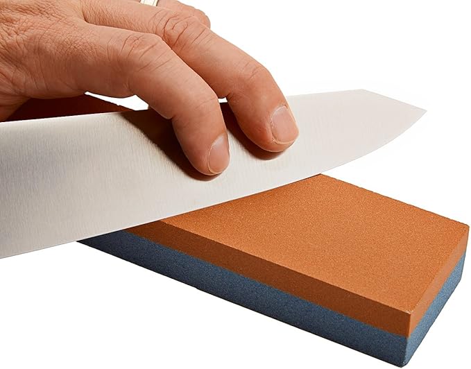 Bora 8 inch Sharpening Stone For Knife Sharpening, Two Sided Whetstone Fine Coarse Combination Aluminum Oxide Wet Stone for Honing Woodworking Tools 501060
