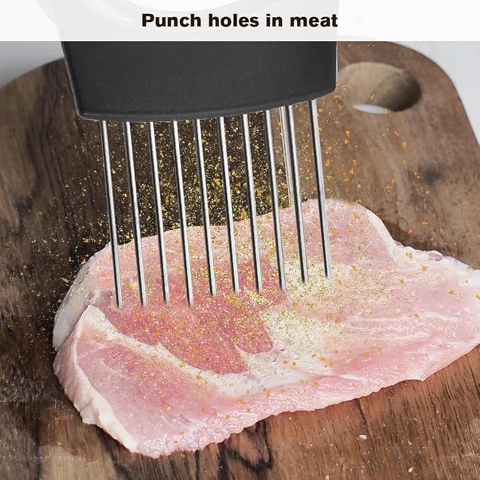 Stainless Steel Onion Slice Holder, 2025 New Tomato Cutter, Multi-Purpose Vegetable Slicer for Kitchen, Durable Food Chopper Kitchen Chopper Slicing Assistant Tool (A-3Pcs)