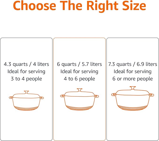 Amazon Basics Cast Iron Dutch Oven Pot with Lid, Enameled, Round, Dual Handles, Heavy-Duty, Small, 4.3-Quart, White