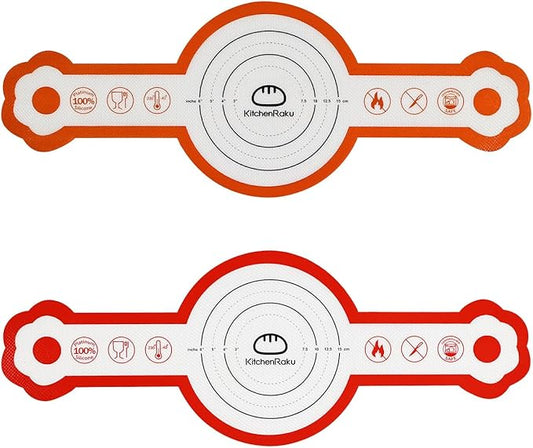 Cook's Aid 2 Pcs Silicone Bread Sling for Dutch Oven, Non-Stick Bread Baking Mat Set, Reusable Sourdough Bread Sling with Long Handles for Easier Transfer for Dough