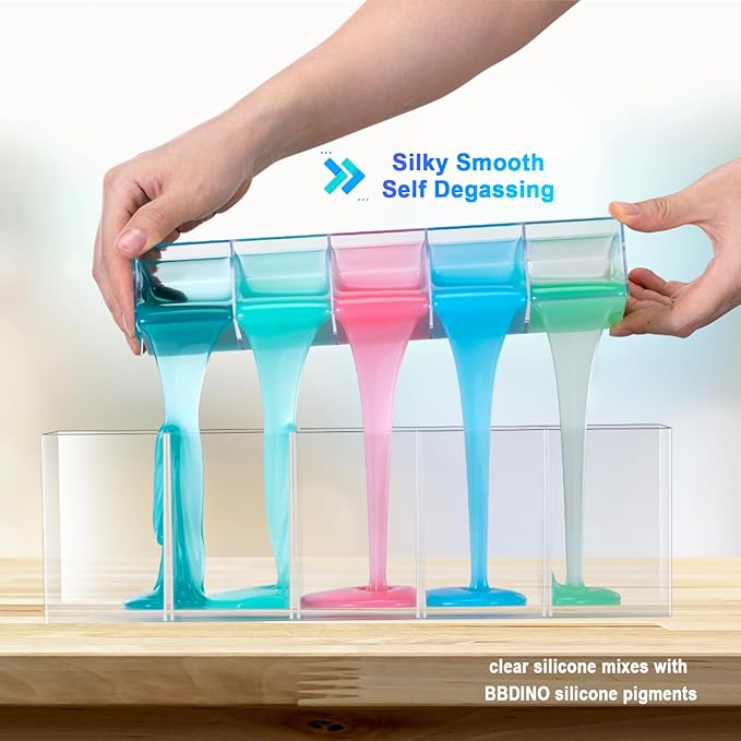 BBDINO Silicone Mold Making Kit, Liquid Silicone for Molds Making 30A Clear, High Strength Silicon Rubber 1 Gallon 8.8 Lbs 1:1 by Volume Ideal for Mold Casting of Resin/Jewelry/Candle/Concrete/Plaster