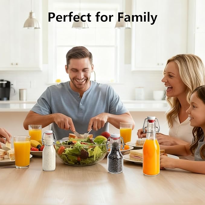 Ruckae 20 Pack 2oz Swing Top Glass Bottles,Flip Top Glass Bottle with Lids Sealable Kombucha Bottle for Brew Beer Syrup Vanilla Extract Air Tight Bottles for Gift (2 oz 20 pack)