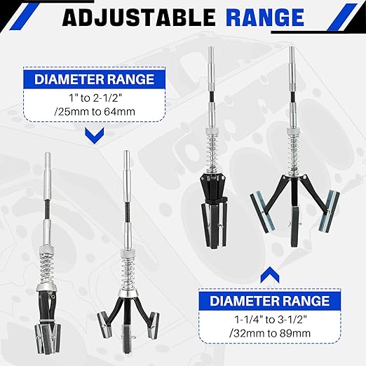 DASBET Engine Brake Cylinder Hone 2Pcs | Engine Cylinder Hone Tool for Grinding Holes Adjustable Deglazer 1" to 2-1/2" and 1-1/4" to 3-1/2" Diameter with Extra 6-Piece Stones 220 Grit (1-1/8" and 2")