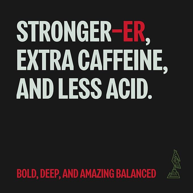 BAZAN COFFEE Too Strong Vietnamese Robusta Ground Coffee - Dark Roast High Caffeine - Bold Espresso Flavor Low Acidity - 12oz Bag