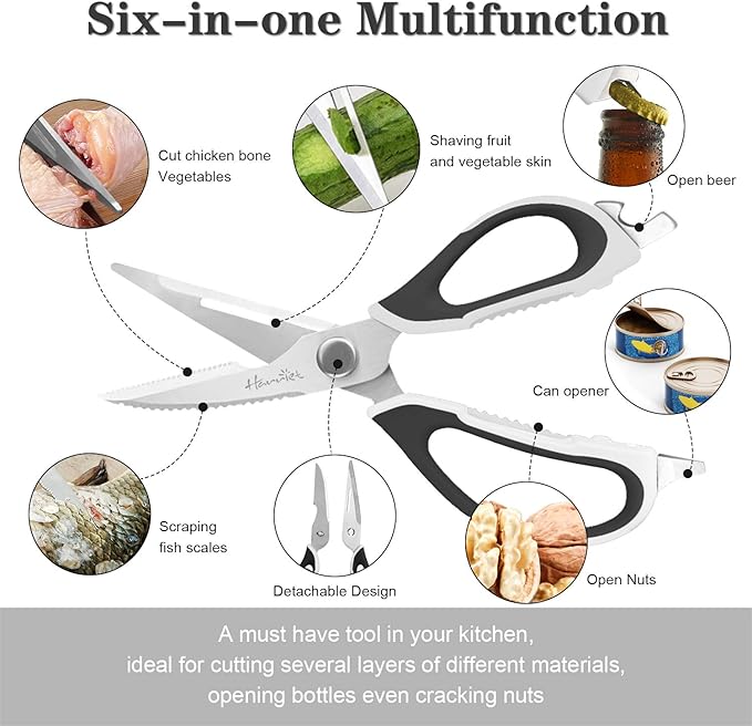 Harriet 14-Piece Knife Block Set, High-Carbon Stainless Steel Chef Knives with Triple Rivet Handles, Sharpening Steel & Multifunctional Shears | Santoku, Bread, Steak Knives & Wood Block