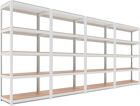 HOMEDANT House 5-Tier Laminated Metal Shelving Unit Adjustable Storage Utility Rack Heavy Duty Shelves Organization Multipurpose Shelf Kitchen Garage Pantry Closet 4Pack
