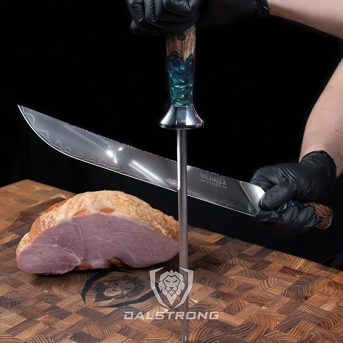 Dalstrong Honing Rod - 10 inch - Valhalla Series - SUS430 Stainless Steel - Resin & Wood Handle - Razor Sharp Kitchen Knife Sharpener Chef Knife Polish - Honing Steel - Gift Sharpening Rod