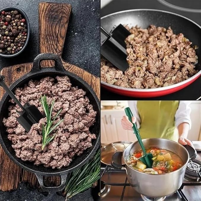Ground Beef Chopper Tool, Meat Chopper, Hamburger Smasher Tool, Meat Masher Kitchen Tool, High Temperature Resistance, Scratch Resistant (1)