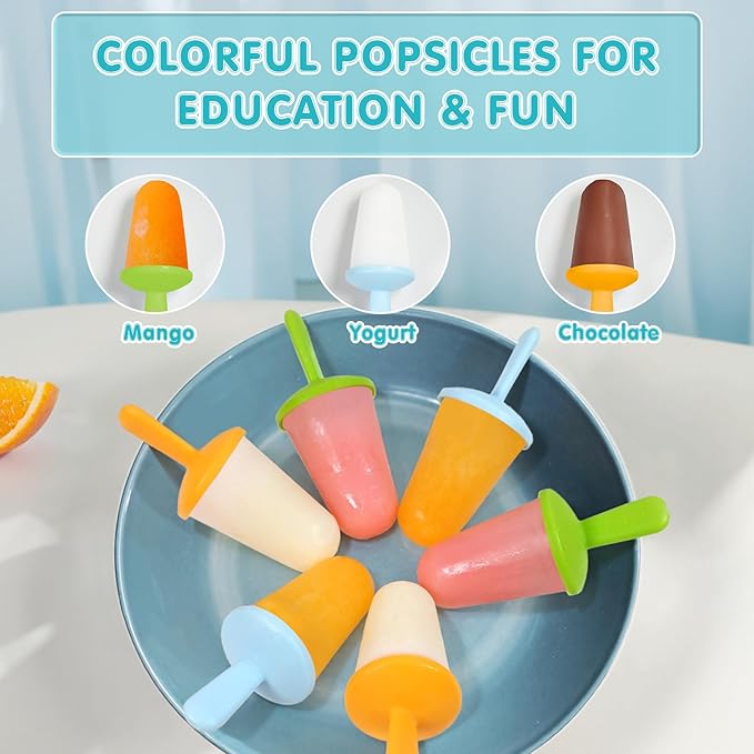 Miaowoof Silicone Popsicles Molds for Toddlers, 6-Cavity Non-BPA Premium Silicone Small Popsicle Molds, Ice Pop Mold with 6 Colorful Reusable Sticks for Kids (Pink)