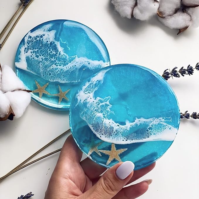 4 PCS Thickened Coaster Resin Molds, Coaster Silicone Molds for Epoxy Resin, Coaster Molds for Resin Casting, Epoxy Resin Molds for DIY Resin Coasters Bowl mats, Candle Holders, Home Decoration