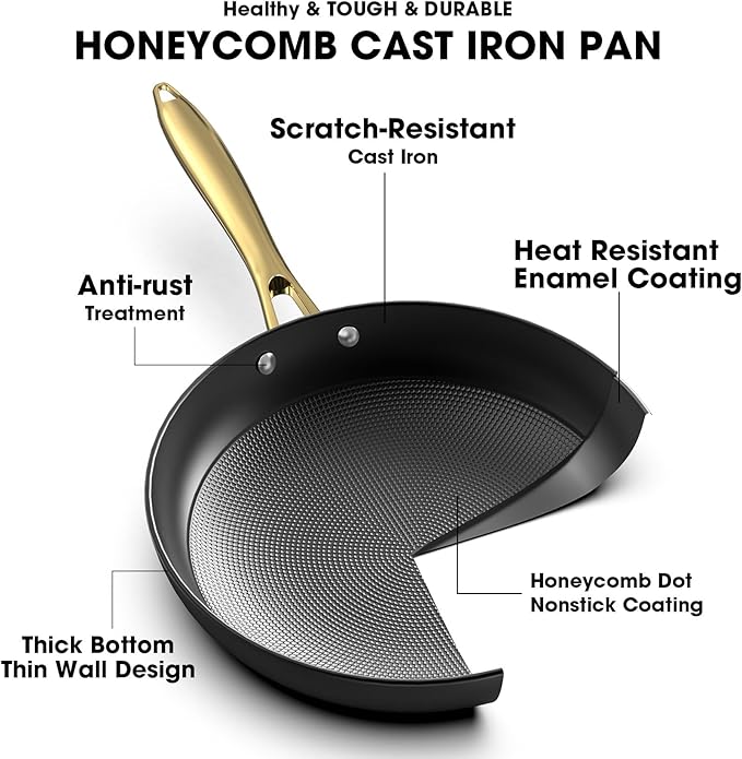 imarku Non Stick Frying Pans, 3 Pieces - 8 Inch, 10 Inch and 12 Inch Frying Pan, Professional Frying Pans Nonstick, Cast Iron Skillets, Nonstick Frying Pan with Stay Cool Handle, Best Birthday Gifts