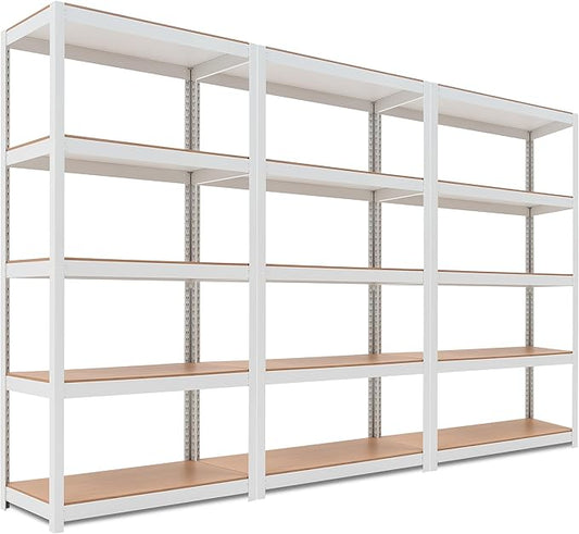 HOMEDANT House 5-Tier Laminated Metal Shelving Unit Adjustable Storage Utility Rack Heavy Duty Shelves Organization Multipurpose Shelf Kitchen Garage Pantry Closet 3Pack
