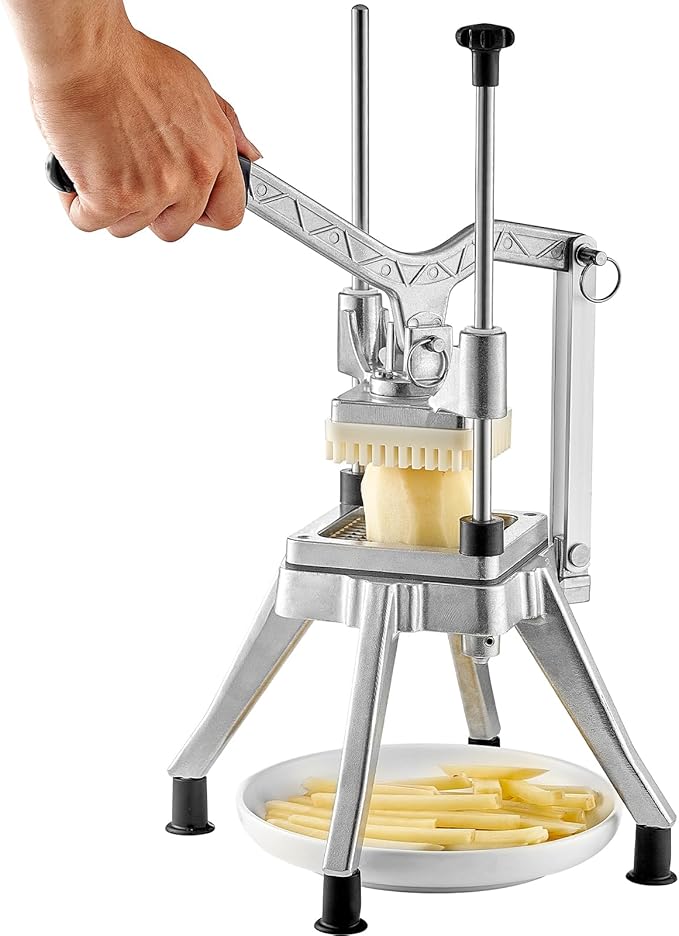 VEVOR Commercial Vegetable Fruit Chopper 3/8″ Blade Professional Food Dicer Kattex French Fry Cutter Onion Slicer Stainless Steel for Tomato Peppers Potato Mushroom Upgrade Style 3/8"