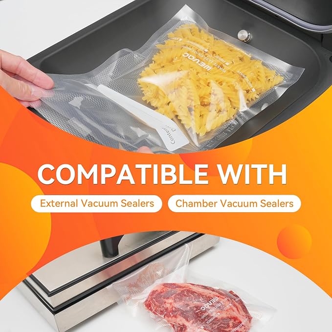 Wevac Vacuum Sealer Bags 100 Gallon 11x16 Inch for Food Saver, Seal a Meal, Weston. Commercial Grade, BPA Free, Heavy Duty, Great for vac storage, Meal Prep and Sous Vide