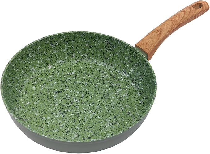 10.25 Inch Nonstick Frying Pan Skillet, 4mm Thick Aluminum Cookware with PFOA-Free Non-Toxic Coating, Induction Compatible, Dishwasher Safe, Bakelite Handle for Eggs & Pancakes, Green