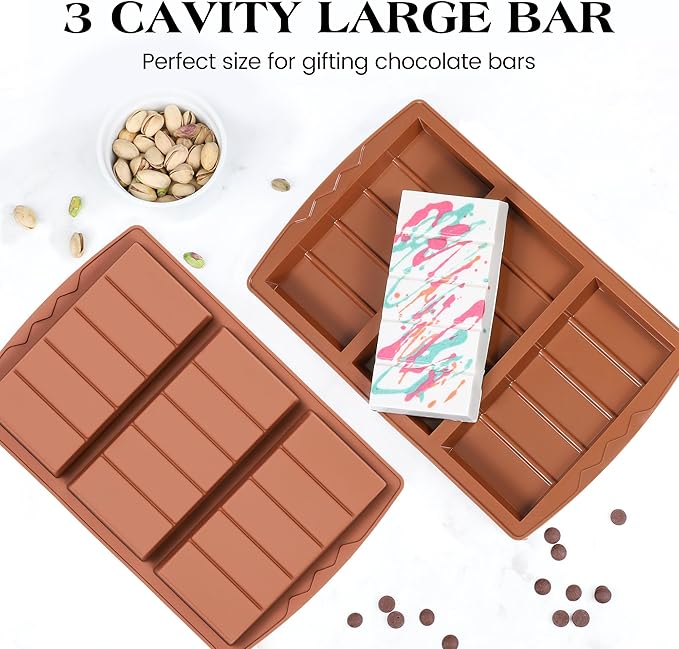 1 Pc Chocolate Bar Mold Deep Large Chocolate Molds Silicone Break Apart Thick Silicone Molds for Candy Bar (5 Snap）