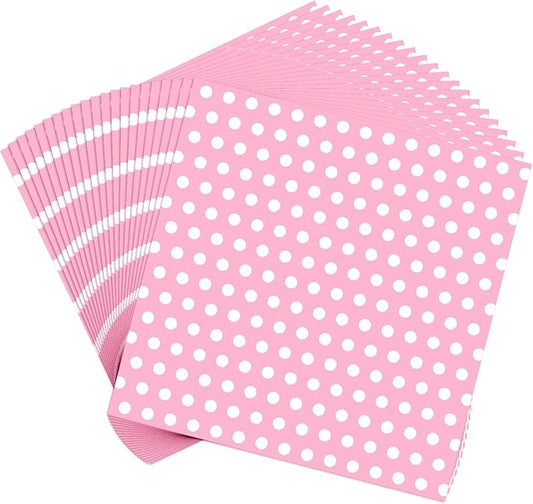Fulmoon 300 Sheets Waxed Deli Paper Sheets for Food 12 x 12 Inch Polka Dot Dry Wax Paper Greaseproof Food Basket Liners Sandwich Wraps for Wrapping Bread Baking BBQ Picnic Party (Pink)