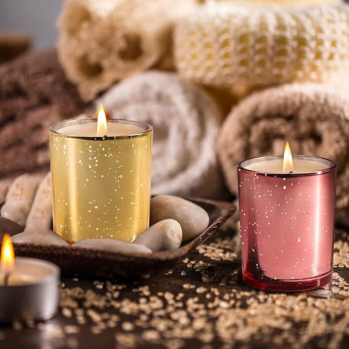 Thick Candle Jars for Making Candles 16 Pcs, 7 OZ Empty Jars with Wood Lids for Candle Making, Sample Container, Silver