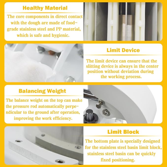 TECHTONGDA Commercial Dough Divider Manual 40PCS Dough Dividing Machine 0.95-5.08oz Hand Press Dough Pastry Cutter Bread Maker Bakery Tool