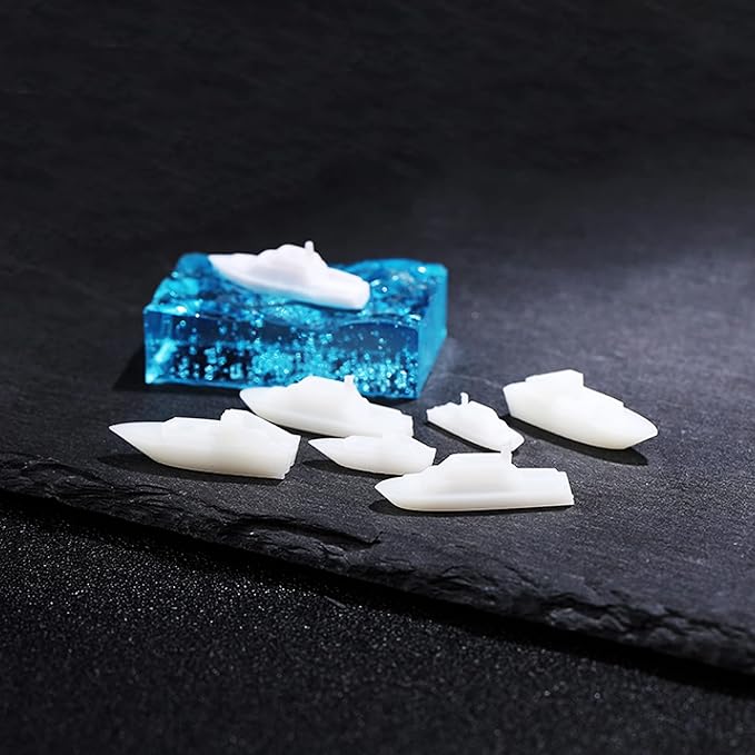 Woohome 16 PCS Jewelry Making Supplies - Resin Moulds & Fillers, 3D Mini Cruise Ship Whale Jellyfish Diver Moulds for Art Resin Crafts