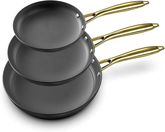 imarku Non Stick Frying Pans, 3 Pieces - 8 Inch, 10 Inch and 12 Inch Frying Pan, Professional Frying Pans Nonstick, Cast Iron Skillets, Nonstick Frying Pan with Stay Cool Handle, Best Birthday Gifts