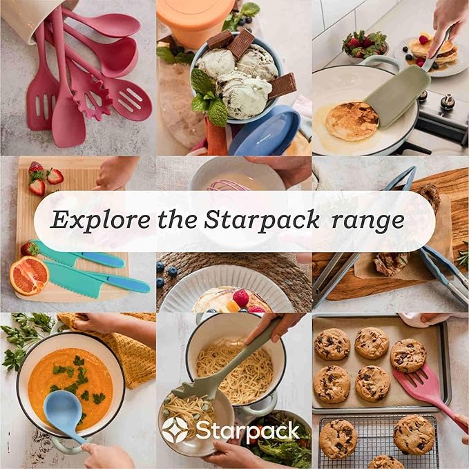 Starpack 'Get a Grip' Silicone Kitchen Tongs for Cooking 12 Inch - BBQ Silicone Tongs for Grill Heat Resistant to 600°F - Stainless Steel Utensils with Non Stick Rubber Tips for Serving Food